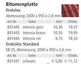 Bitumenplatte Angebote bei Holz Possling Berlin für 18,53 €