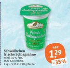 Aktuelles frische Schlagsahne Angebot bei tegut in Ludwigshafen (Rhein) ab 1,29 €