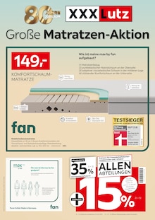 Aktueller XXXLutz Möbelhäuser Prospekt (Sengenthal, 12 Seiten zum blättern XXXLutz Möbelhäuser Prospekt Große Matratzen-Aktion mit 12 Seiten
