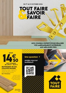 Prospectus Tout Faire en cours, "TOUT FAIRE & SAVOIR FAIRE", page 1 sur 12