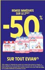 -50 % remise immédiate sur le 2ème sur tout EVIAN à Intermarché Contact dans Bandol