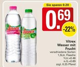 Wasser mit Frucht Angebote von Vitrex bei WEZ Löhne für 0,69 €