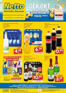 Cola im Netto Marken-Discount Prospekt "DER ORT, AN DEM DU IMMER AUSGEZEICHNETE PREISE FINDEST." mit 2 Seiten (Lippstadt)