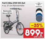 Aktuelle Fahrrad Angebote bei Netto Marken-Discount in Karlsruhe Aktuelles Falt E-Bike Z101 20 Zoll Angebot bei Netto Marken-Discount in Karlsruhe ab 899,00 €