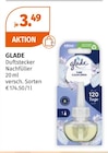 Duftstecker Nachfüller von Glade für 3,49 € bei Müller im Angebot Duftstecker Nachfüller von Glade im aktuellen Müller Prospekt