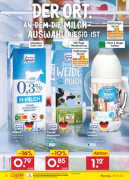 Milch Angebot im aktuellen Netto Marken-Discount Prospekt auf Seite 8