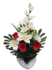 Composition roses et orchidées en promo chez Maxi Bazar Asnières-sur-Seine à 24,99 €