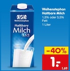 Haltbare Milch 1,5% Fett von Weihenstephan im aktuellen Netto Marken-Discount Prospekt für 1,00 €