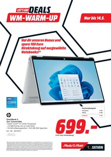 Notebook im MediaMarkt Saturn Prospekt "LET'S GO! DEALS WM-WARM-UP" mit 32 Seiten (Frankfurt (Main))
