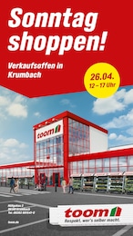 Aktueller toom Baumarkt Prospekt, "Sonntag shoppen!", mit Angeboten der Woche, gültig von 26.04.2026 bis 26.04.2026