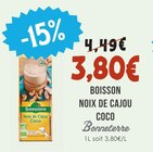 Boisson Noix de Cajou Coco - BONNETERRE dans le catalogue Naturalia