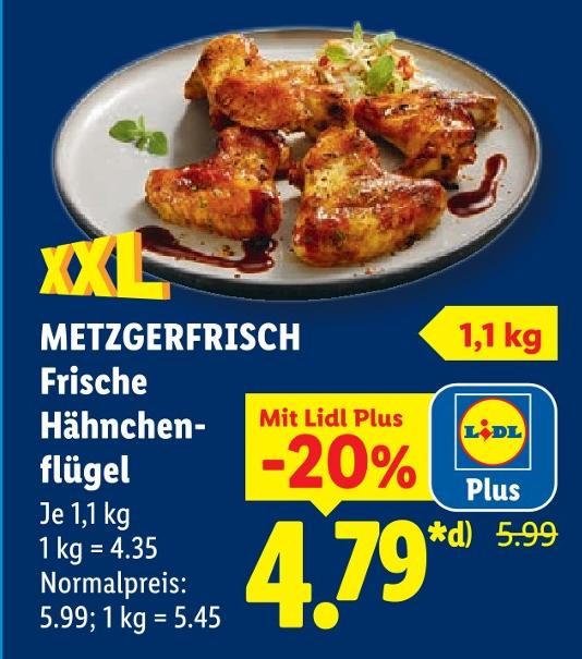 Frische Hähnchenflügel