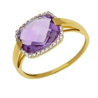 Promo Bague en or jaune rhodié améthyste et diamants à 529,00 € dans le catalogue E.Leclerc à Basse-Goulaine