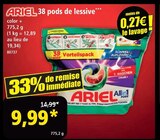 38 pods de lessive - Ariel en promo chez Norma Strasbourg à 9,99 €