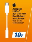Adapter USB-C auf 3.5-mm Kopfhöreranschluss Angebote von Apple bei expert Saarbrücken für 10,00 €