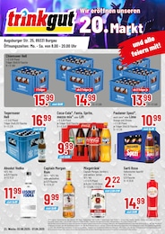 Trinkgut Prospekt für Günzburg mit 4 Seiten Trinkgut Prospekt für Günzburg: "Wir eröffnen unseren 20. Markt", 4 Seiten, 02.06.2025 - 07.06.2025