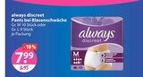 Pants bei Blasenschwäche im V-Markt Prospekt Pants bei Blasenschwäche von always discreet im aktuellen V-Markt Prospekt für 7,99 €