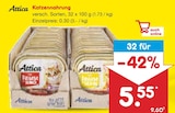 Katzennahrung im Angebot bei Netto Marken-Discount in Hof Katzennahrung Angebote von Attica bei Netto Marken-Discount Hof für 5,55 €