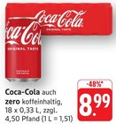 Zero koffeinhaltig Angebote von Coca-Cola bei E center Göppingen für 8,99 €
