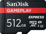 GamePlay microSD Express Speicherkarte von SanDisk für 88,00 € bei MediaMarkt Saturn im Angebot GamePlay microSD Express Speicherkarte von SanDisk im aktuellen MediaMarkt Saturn Prospekt