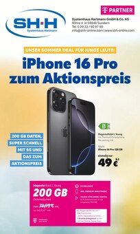 Systemhaus Hartmann Prospekt iPhone 16 Pro zum Aktionspreis mit 8 Seiten