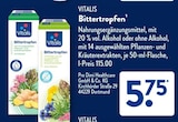Bittertropfen mit Alkohol im ALDI SÜD Prospekt Bittertropfen mit Alkohol von Vitalis im aktuellen ALDI SÜD Prospekt für 5,75 €
