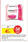 Lingettes démaquillantes cocoon peaux sèches à très sèches 3x25 - DEMAK'UP en promo chez Intermarché Toulon à 4,03 €