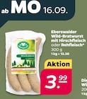 Wild-Bratwurst Angebote von Eberswalder bei Netto mit dem Scottie Schwerin für 3,99 €