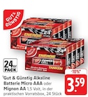 Alkaline Batterie Micro AAA Angebote von Gut & Günstig bei E center Filderstadt für 3,59 €