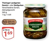 Gewürz- oder Senfgurken im Angebot bei GLOBUS in Gera Gewürz- oder Senfgurken Angebote von Thüringer Landgarten bei GLOBUS Gera für 1,69 €