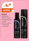 Haarspray oder Schaumfestiger im Müller Prospekt Haarspray oder Schaumfestiger von SYOSS im aktuellen Müller Prospekt für 4,39 €