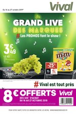 Catalogue Vival "Le grand live des marques #Les promos font le show ! !", 8 pages, à Chelles, 16/10/2019 - 27/10/2019 Prospectus Vival "Le grand live des marques #Les promos font le show ! !", 8 pages, à Chelles, 16/10/2019 - 27/10/2019