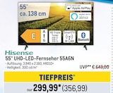 UHD-LED-Fernseher 55A6N Angebote von Hisense bei Metro Siegburg für 356,99 €