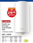Chauffe-eau électrique vertical Sagéo 150L - Ariston - Screwfix à Rouen Chauffe-eau électrique vertical Sagéo 150L - Ariston en promo chez Screwfix Rouen à 279,99 €