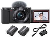 Pack Appareil photo hybride Vlogging hybride Sony ZV-E10 + E PZ 16-50mm f/35-56 OSS + 2ème batterie + Chargeur de batterie à 749,99 € dans le catalogue Fnac