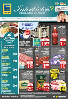 EDEKA Prospekt der Woche "Aktuelle Angebote" Seite 1, 30.06.2025 bis 05.07.2025 für Weilerswist Aktueller EDEKA Prospekt "Aktuelle Angebote" Seite 1 von 24 Seiten für Weilerswist