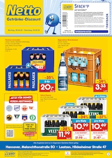 Bier im Netto Marken-Discount Prospekt "DER ORT, AN DEM DU IMMER AUSGEZEICHNETE PREISE FINDEST." mit 2 Seiten (Hannover)