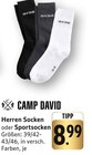 Herren Socken Angebote von CAMP DAVID bei E center Villingen-Schwenningen für 8,99 €