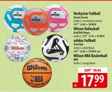 Derbystar Fußball, Wilson Volleyball, adidas Fußball, Wilson NBA Basketball im Angebot bei famila Nordost in Langenhagen Derbystar Fußball, Wilson Volleyball, adidas Fußball, Wilson NBA Basketball Angebote bei famila Nordost Langenhagen für 17,99 €