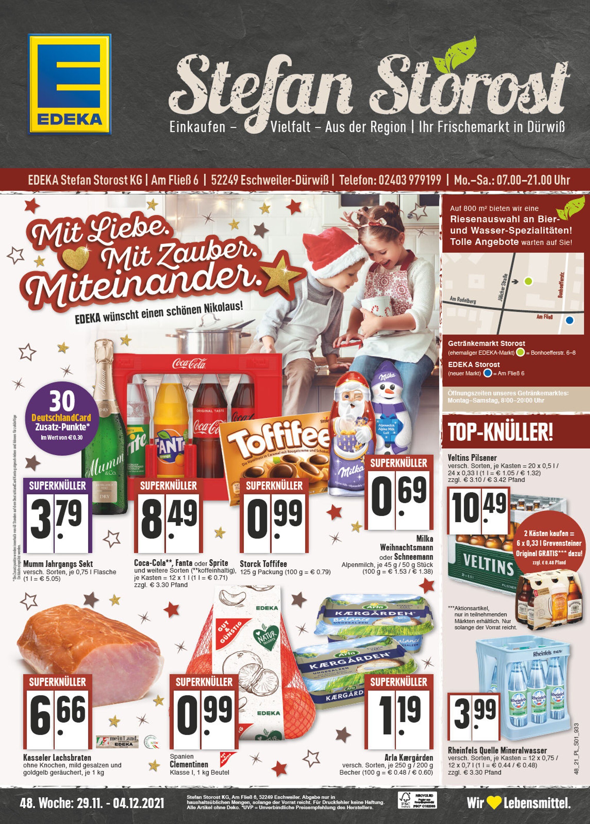 EDEKA Prospekt für Eschweiler mit 16 Seiten EDEKA Prospekt für Eschweiler: "Aktuelle Angebote", 16 Seiten, 29.11.2021 - 04.12.2021