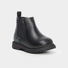 La Halle Dijon - Promo Bottines chelsea zippées paillettes noir bébé fille Promo Bottines chelsea zippées paillettes noir bébé fille à 18,19 € dans le catalogue La Halle à Dijon