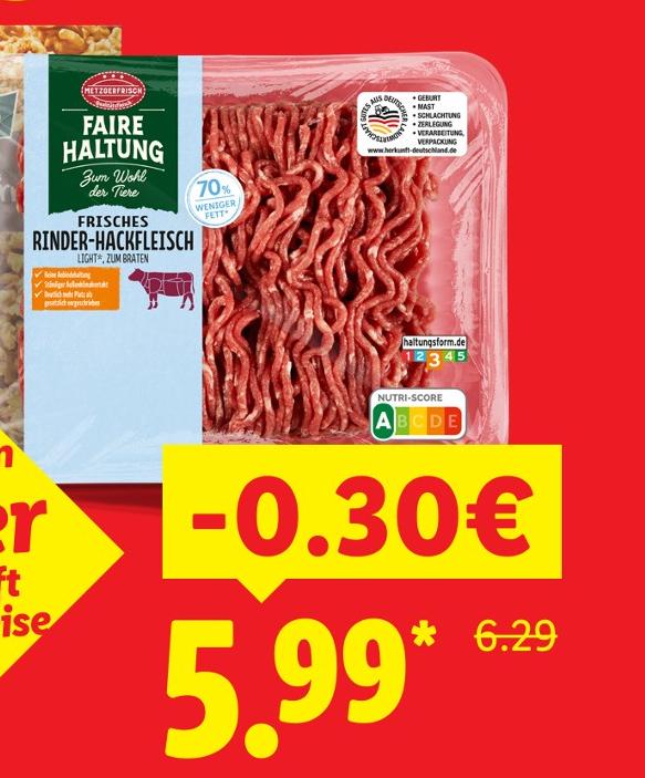 Frisches Rinder Hackfleisch light