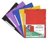 Bureau Vallée Recyclé - 5 Chemises à rabats recyclées - A4 - couleurs assorties - Bureau Vallée Recyclé - Bureau Vallée à Hyères Bureau Vallée Recyclé - 5 Chemises à rabats recyclées - A4 - couleurs assorties - Bureau Vallée Recyclé en promo chez Bureau Vallée Hyères à 2,79 €