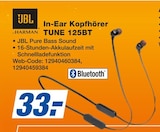 In-Ear Kopfhörer TUNE 125BT bei expert im Prospekt "" für 33,00 €