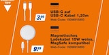 USB-C auf USB-C Kabel 1,20m oder Magnetisches Ladekabel 15W weiss, MagSafe kompatibel von Vivanco im aktuellen expert Prospekt