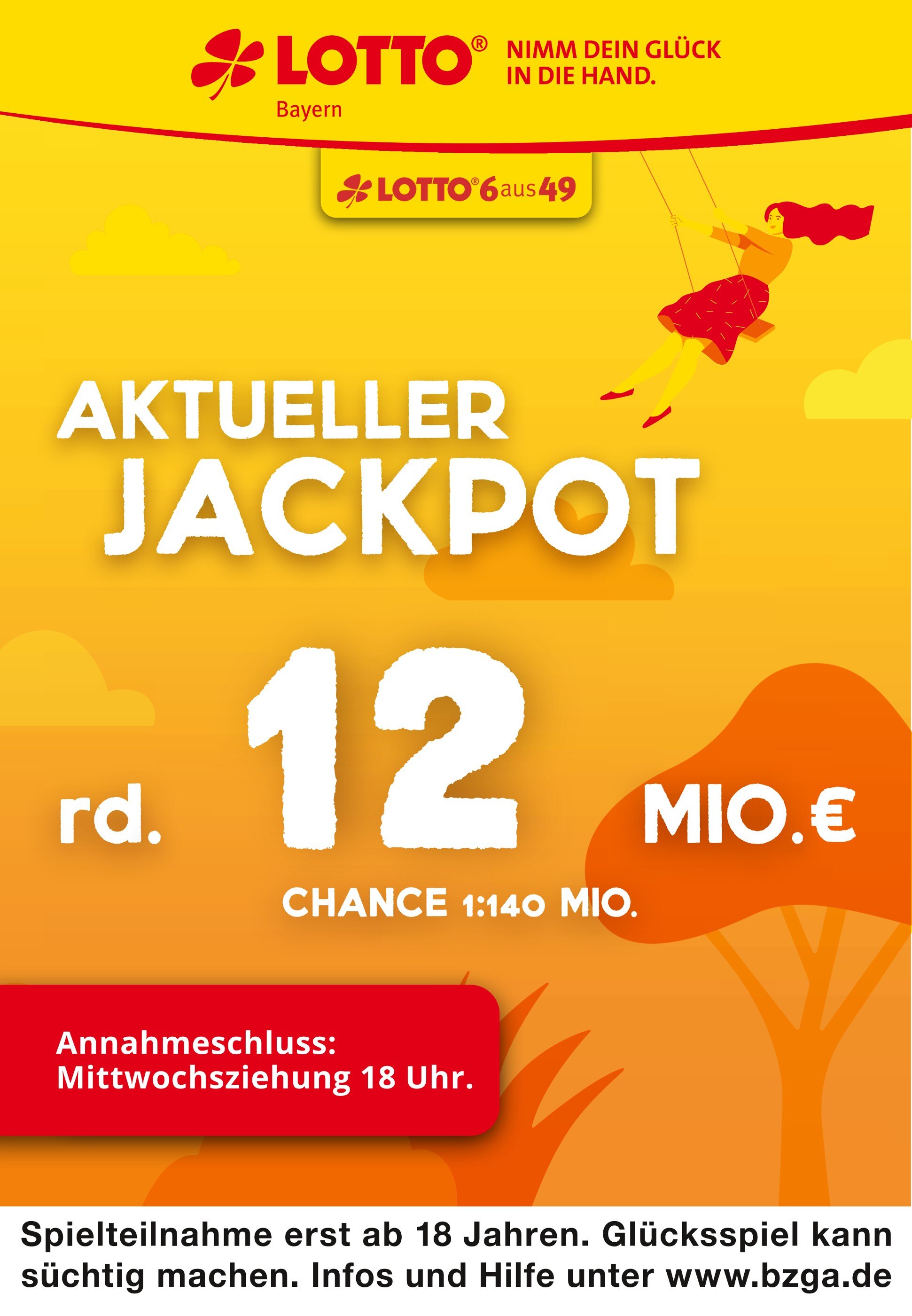 LOTTO Bayern Prospekt für Tettnang mit 2 Seiten LOTTO Bayern Prospekt für Tettnang: "Aktueller Jackpot rund 12 Mio. €", 2 Seiten, 26.10.2021 - 27.10.2021