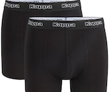 Herren Boxershorts schwarz von Kappa für 5,99 € bei REWE im Angebot Herren Boxershorts schwarz von Kappa im aktuellen REWE Prospekt
