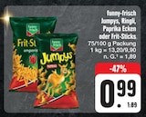 Jumpys, Ringli, Paprika Ecken oder Frit-Sticks Angebote von funny-frisch bei E center Erlangen für 0,99 €