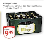Aktuelle Bitburger Angebote bei GLOBUS in Willich Aktuelles Stubbi Angebot bei GLOBUS in Willich ab 9,49 €