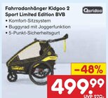 Fahrradanhänger Kidgoo 2 Sport Limited Edition BVB Angebote von Qeridoo bei Netto Marken-Discount Gronau für 499,99 €